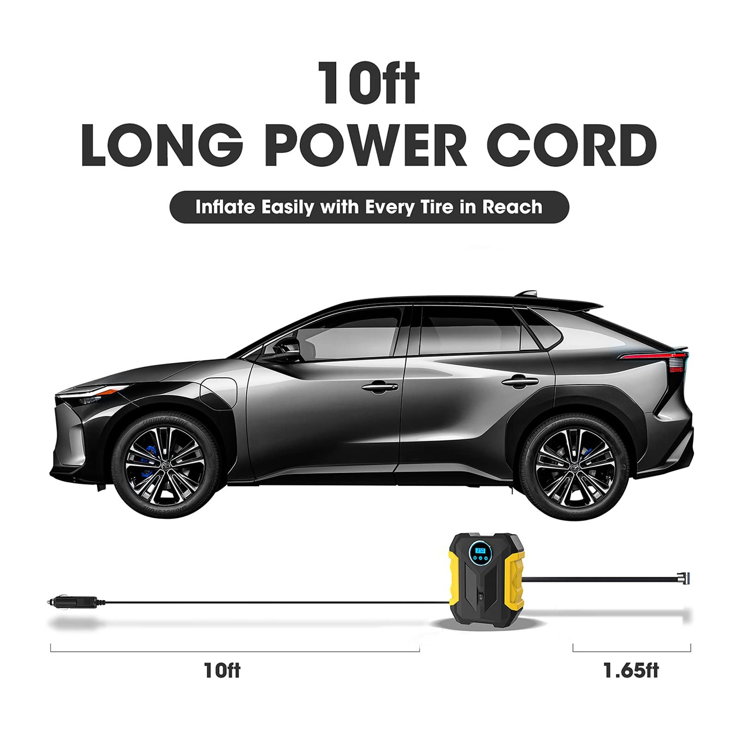 Digital Air Compressor for Car Auto Pump Portable Tire Inflator with LED Light DC 12V carsun