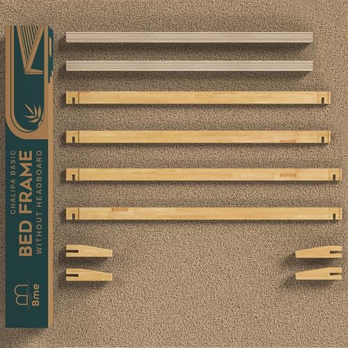 Bme Chalipa 14” Solid Wood Platform Bed Frame with Japanese Joinery and Ample Storage Bme