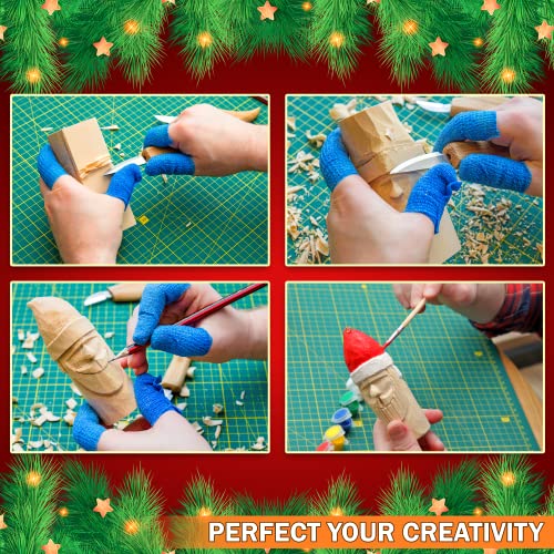 NEWURBAN Wood Carving Kit for Beginners - Whittling Kit with New Year Tree and Santa DIY - Woodworking Kit with Wood Blocks Knives Gift Set for Kids