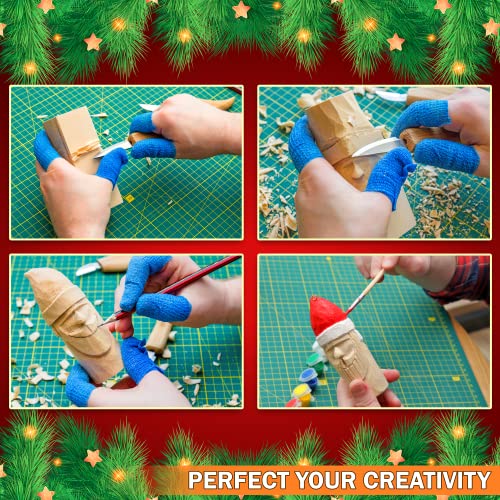 NEWURBAN Wood Carving Kit for Beginners - Whittling Kit with New Year Tree and Santa DIY - Woodworking Kit with Wood Blocks Knives Gift Set for Kids - WoodArtSupply