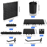 58 Pieces Pegboard Organizer Kits Pegboard Wall Panel Plastic Pegboard Mount Display with Pegboard Accessories Include Storage Boards Buckets and Chunful