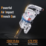 ERGOMASTER Air Impact Wrench Gun 1 Inch High Torque, Pneumatic Impact Wrench Set Heavy Duty w/ D Handle & Carrying Case, 1900 ft-lbs, 4200 RPM, for C ERGOMASTER