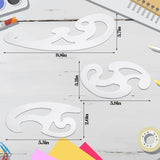 Fulmoon 3 Pcs Stainless Steel French Curve Ruler for Pattern Making Metal Drafting Stencils Reusable Drafting Templates Drawing Ruler for Leather Fulmoon