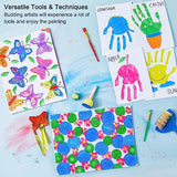Washable Finger Paint Set, Shuttle Art 46 Pack Kids Paint Set with 14 Colors(60ml) Finger Paints, Brushes, Finger Paint Pad, Sponge, Palette, Smock, Shuttle Art