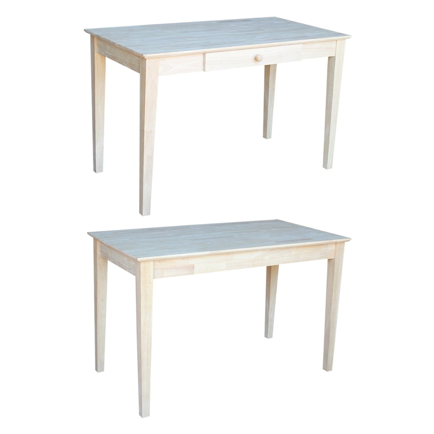 International Concepts Basic Desk with Drawer, Unfinished - WoodArtSupply