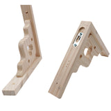 Antrader 2PCS Wooden Shelf Brackets,8" Wall Mount Natural Wood Bracket,Solid Bracket Shelf Supports Kits Antrader