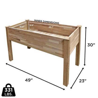 Jumbl Raised Canadian Cedar Garden Bed | Elevated Wood Planter for Growing Fresh Herbs, Vegetables, Flowers, Succulents & Other Plants at Home | - WoodArtSupply