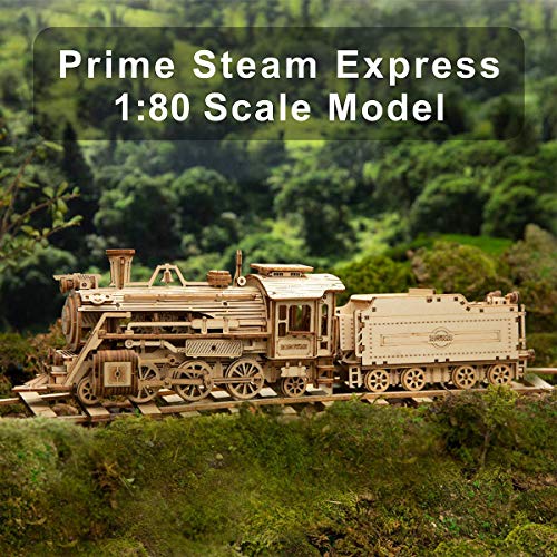 ROKR Prime Steam Express 3D Wooden Mechanical Train Puzzle Kit for Adults and Kids ROKR