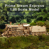 ROKR Prime Steam Express 3D Wooden Mechanical Train Puzzle Kit for Adults and Kids ROKR