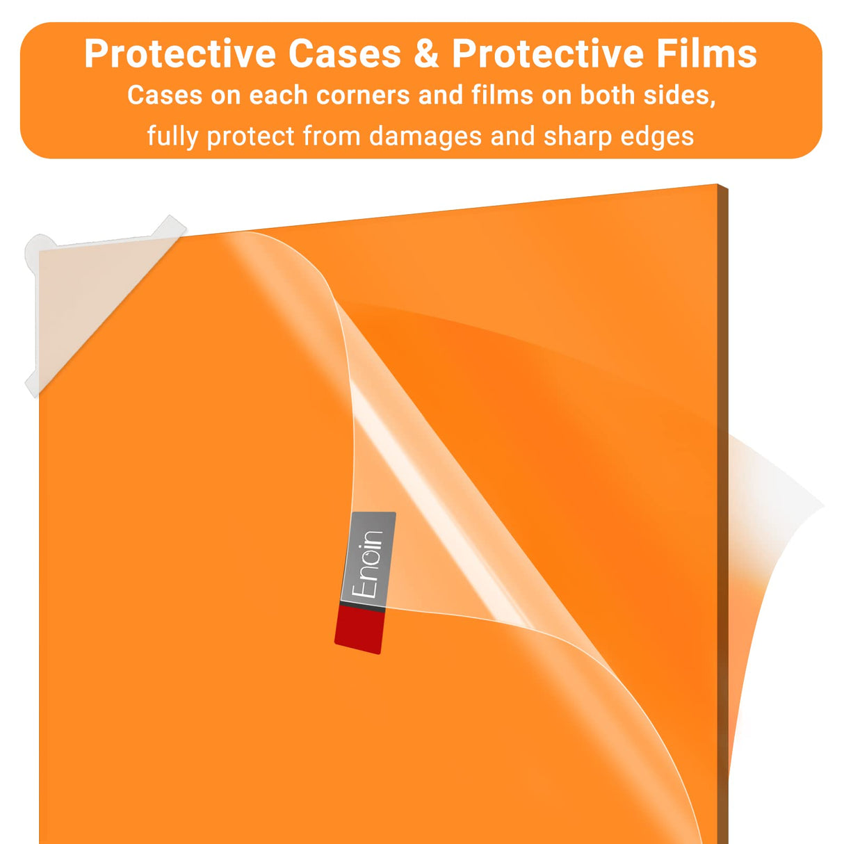 Enoin 1 Pack 12x16 Inches Orange Translucent Acrylic/Plexiglass Sheet 0.118'' 1/8 Thick, Plastic Sheet Colored Board Panel for Glass, DIY, Painting, Enoin