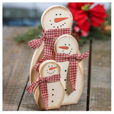 Holiday Joy Rustic Wood Block Sign and Snowman Family 2 Piece Set by Factory Direct Craft for Winter Decorating and Primitive Christmas Displays Factory Direct Craft