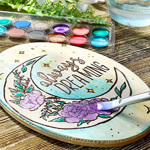 ArtSkills Wood Burning Kit for Beginners - Deluxe Pyrography Wood Engraving Art Kit with Burner Pen, Stencils, Watercolor Paints - 48 Piece DIY ArtSkills