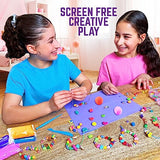 GirlZone Unicorn Charms and Clay Bracelet Kit, Bracelet Making Kit for Girls with Charms, Air Dry Clay and Beads, Fun Christmas Gifts for Girls 8-12 GirlZone