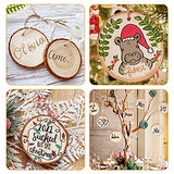 Natural Wood Slices, 30 Pcs 3.1"-3.5" Unfinished Wood Craft Kit, Predrilled Wooden Circles with Hole Crafts Christmas Ornaments DIY Crafts Boqin