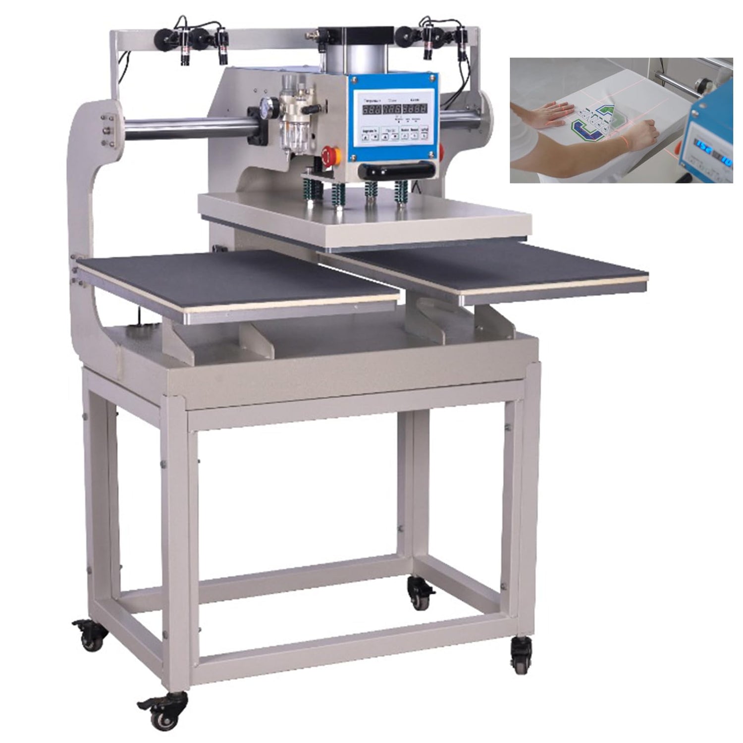 WUMSTOT Heat Press 16x24 Machine: Pneumatic Dual Platen Heat Press with Infrared Positioning & Up-Sliding Function - Large Format Sublimation WUMSTOT