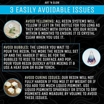 Art ‘N Glow Epoxy Resin for Clear Casting and Coating - 32 Ounce Kit - Perfect for Molds, Crafts, Tumblers, Jewelry, Wood - Food Safe, Bubble Free, - WoodArtSupply