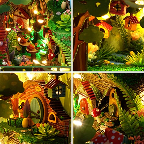 Roroom DIY Book Nook Kit, DIY Dollhouse Booknook Bookshelf Insert Decor Alley,3D Wooden Puzzle with Book Nook Bookshelf Insert Wood Bookend Model Roroom