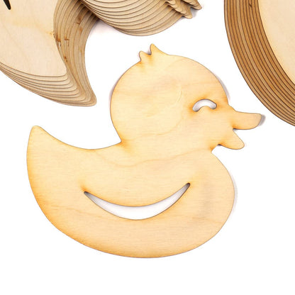 Factory Direct Craft Group of 24 Unfinished Wooden Ducky Cutouts for Craft Activities and Baby Shower Decorating…