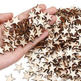500 Pieces Wooden Star Shape Unfinished Wood Star Pieces, Blank Wood Pieces Wooden Star for Craft Flag Project and Decoration(3/4 Inch) Gejoy
