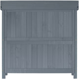 GOOD LIFE USA Outdoor Garden Patio Wooden Storage Cabinet Furniture Waterproof Tool Shed with Potting Benches Outdoor Work Station Table (Gray) GDLF