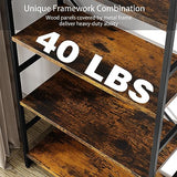 Shintenchi Rustic Brown 5-Tier Industrial Bookcase for Home, Office, and Living Spaces Shintenchi