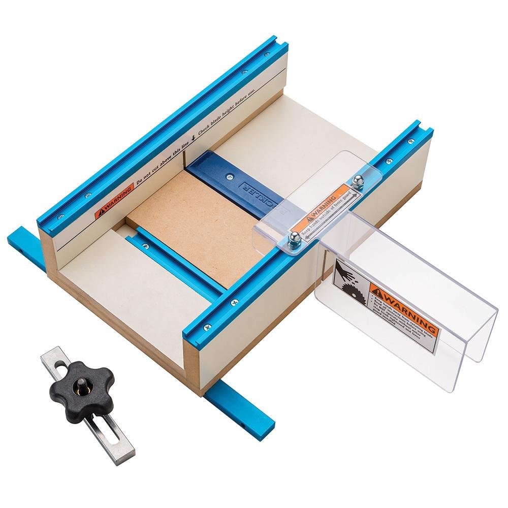 Table Saw Small Parts Crosscut Sled - Table Saw Sled Kit Includes Blade Guard, Miter Track Stop – 900 Angle Small Moldings Crosscut Saw - Table Saw - WoodArtSupply