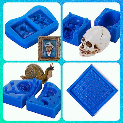 BBDINO Silicone Mold Making Kit,Liquid Silicone for Mold Making 30A Sapphire Blue,High Strength Silicone Rubber Mold Making Kit,1:1 by Volume Ideal