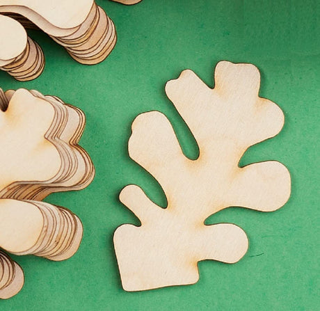 Factory Direct Craft Pack of 24 Unfinished Wood Oak Leaf Cutouts - Blank Wooden Leaves Shapes for Crafts and DIY Fall Projects - Made in USA (Size: 3 Factory Direct Craft