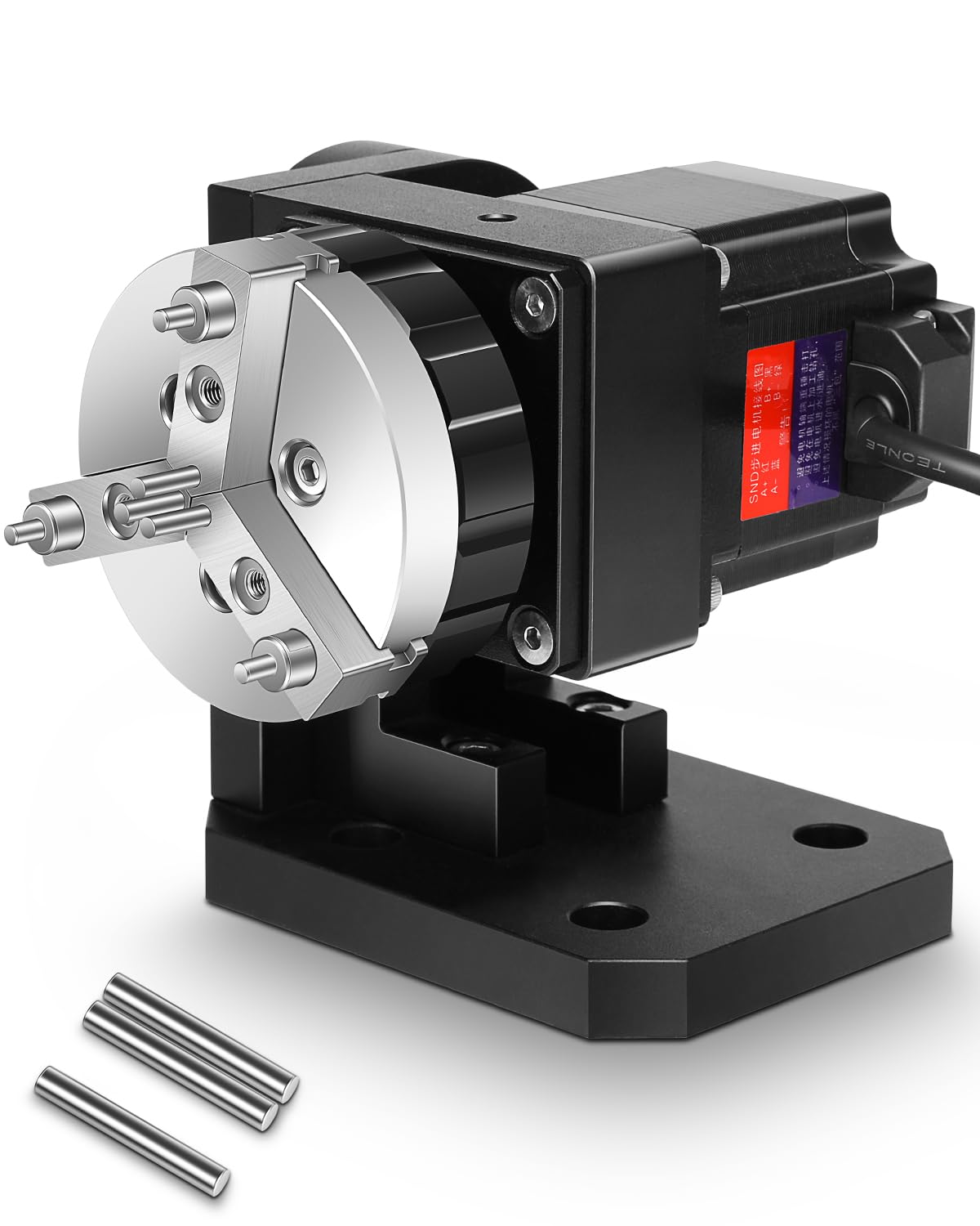 FAHKNS D69 Chuck Rotary Axis, Rotary Chuck for Laser Marking Machine and Fiber Laser Engraver Attachment, Suitable for Rings, Bracelets, Bearings, - WoodArtSupply