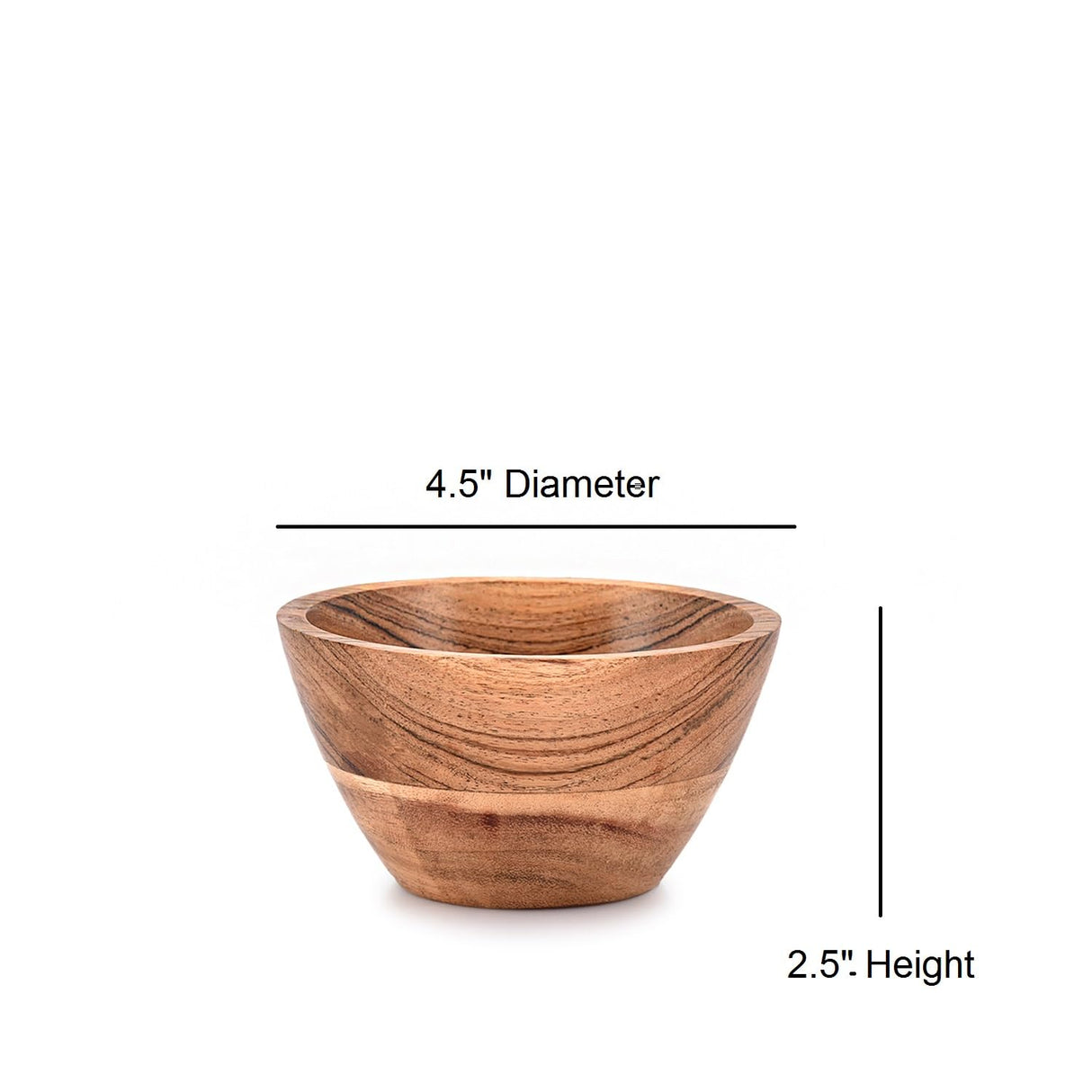 NIRMAN Acacia Wood Bowl Sets of 4 for Kitchen Meal Party and Nuts, Candy, Appetizer, Snacks, Olive (4.5" x 4.5" x 2.5") NIRMAN