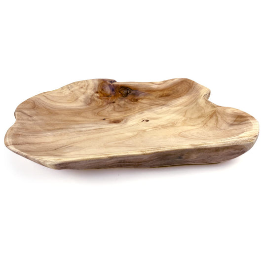 EWIEGEER Wooden Fruit Snack Candy Hand-Carved Dish Natural Handmade Wood Serving Tray Root Carved Fruit Bowl 12"-13" - WoodArtSupply