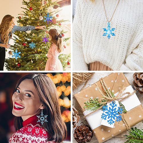 Actvty Snowflake Resin Molds Silicone, 9 Pieces Snowflake Resin Casting Molds, Christmas Ornament Resin Molds DIY Resin Crafts Jewelry Pendant Xmas Actvty