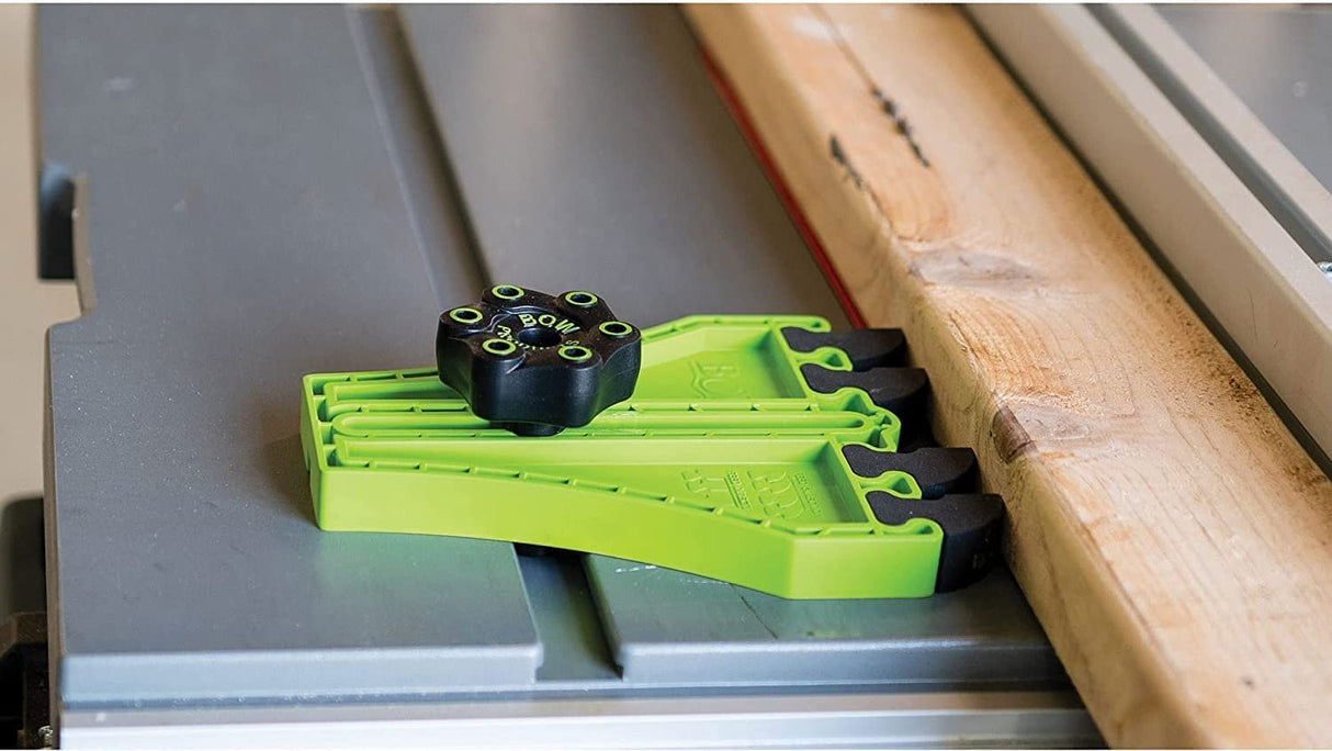 BOW Products Portable Saw Featherbaord FP5 - Featherboard for Tables Saws, Contractor Saws or Smaller Table Surfaces - EVA Feathers that Reduce BOW Products