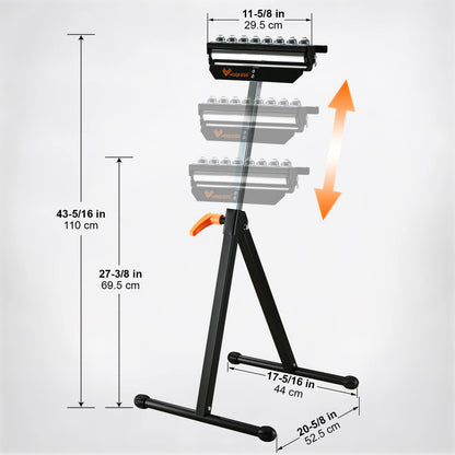 WORKESS 3 in 1 Roller Stand for Woodworking, Stable 132 Lbs Load Capacity Outfeed Roller Stand Adjustable Height 27”- 43”, Folds Easily for Portable - WoodArtSupply