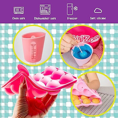 GirlZone Cake Pop Craze Kit, Kids Baking Set for Kids Ages 10-12 with Cake Pop Mold, Cake Pop Kit Stand, Cake Pop Gift Bags and Decorating Pen, - WoodArtSupply