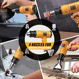 SEEKONE Heat Gun 1800W Hot Air Gun Variable Temperature Control for 2-Temp Settings 122℉~1202℉（50℃- 650℃） with 4 Nozzels for Crafts, Vinyl Wrap, SEEKONE
