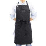 DingSay Trendy Black Cotton Kitchen Apron, Mens Womens Professional Cooking Bib Apron for Chef Grill BBQ, with Pockets Towel Loop and Adjustable Neck DingSay Trendy