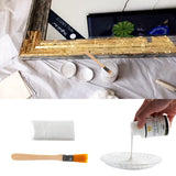 Gilding Adhesive Kit, Gold Leaf Sheets Glue, Gold Foil Paint for Craft Art, Epoxy Resin, Glass, Wood Use（90 ml + Brush + Gloves) YongBo