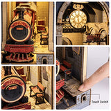 Rolife DIY Book Nook Kit 3D Wooden Puzzle, Bookshelf Insert Decor with LED DIY Bookend Diorama Miniature Kit Crafts Hobbies Gifts for Adults/Teens Rolife