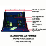 Plan Station Mini WS3700 Portable Standing Desk, Workbench, Station, Storage for Jobsite, Garage, Office, Shop, Hanging Work Surface, Black Plan Station