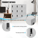 Greenvelly 9 Door Storage Locker for Employee, Metal Locker for Office, Gym, Shool,Lockable Black Steel Locker with Lock and Card Slot for Greenvelly