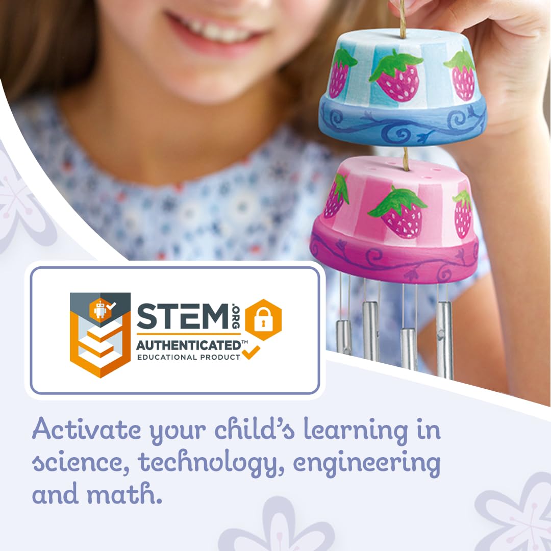 4M Make A Wind Chime Kit - Arts & Crafts Construct & Paint A Wind Powered Musical Chime DIY Gift for Kids, Boys & Girls 4M