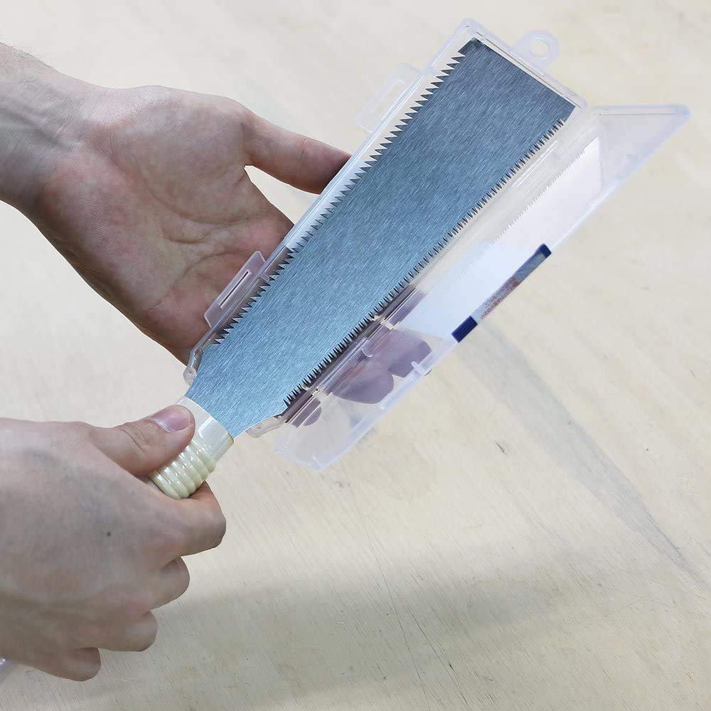 KAKURI Japanese Pull Saw Mini for Woodworking, Hobby, DIY 7 inch, Made in JAPAN, Ryoba Double Edge Hand Saw with Blade Cover Case for Rip & Crosscut KAKURI