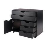 Winsome Wood Halifax Cabinet/Cupboard, 2 Large Drawer with 3 Small Drawer, Black Winsome