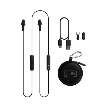 Elgin Ruckus Wireless Bluetooth Earplug Headphones, 25 dB Noise Reduction Ear Plug Earbuds, Noise Cancelling Mic, 12 Hour Battery, IP65 sweatproof, - WoodArtSupply