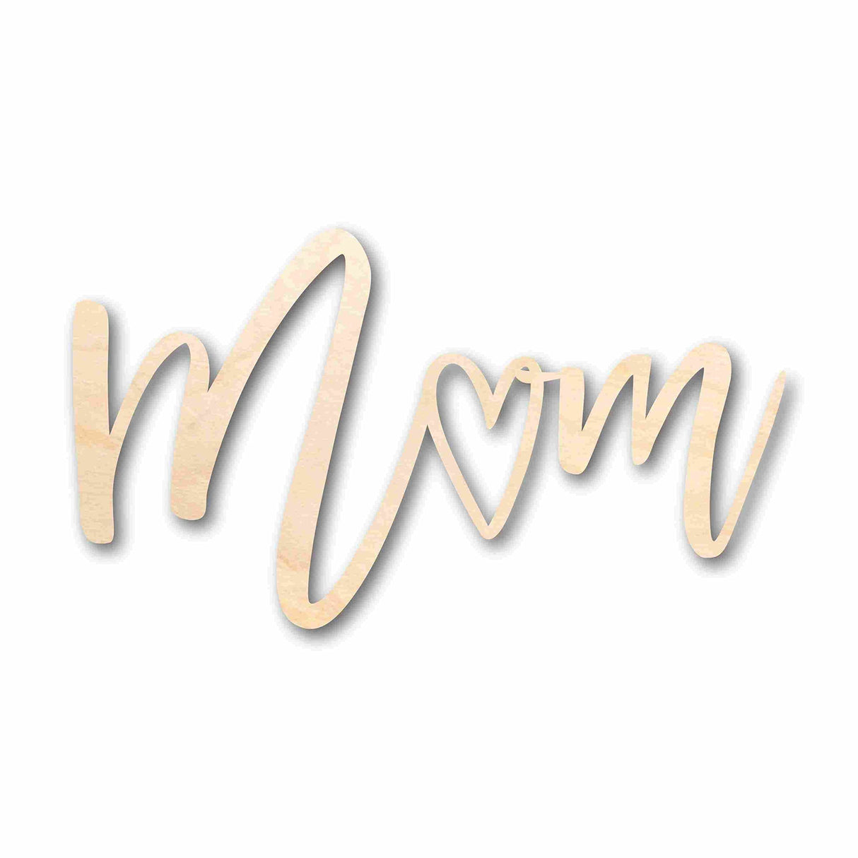 Mother's Day Craft Unfinished Wood Cutout "Mom" Script Font DIY Handmade Gift 5" / 1/8" 24 Hour Crafts