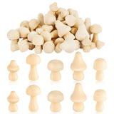 42 Pack Mini Various Sizes Mushroom Unfinished Wooden Mushroom Natural Wooden Mushrooms Paintable Mushroom Decorations Wooden Mushroom for Crafts Juexica