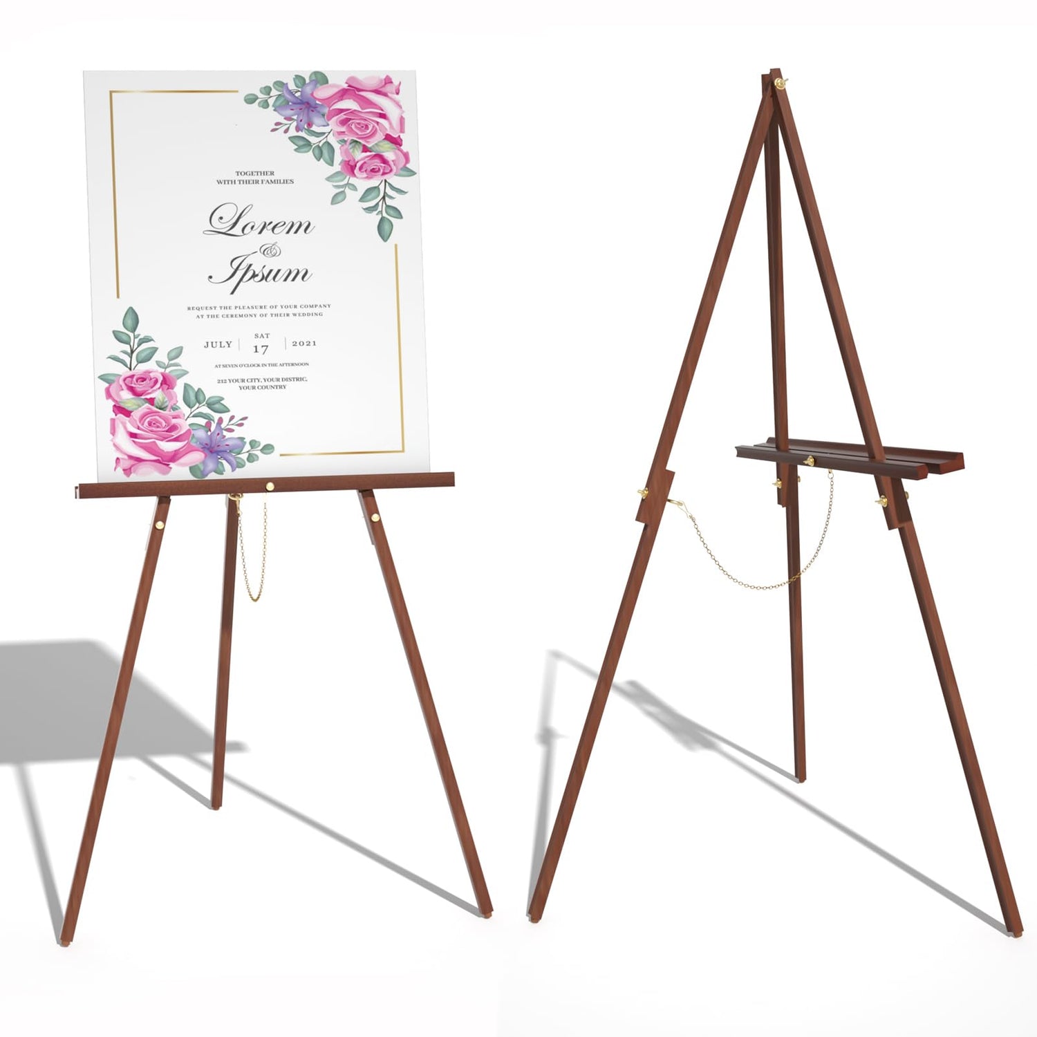 XvmeiMym Wooden Art Easel Stand - 63" Portable Tripod Wood Artist Easel - Adjustable Floor Poster Stand for Painting, Display Show, Wedding - Brown XvmeiMym
