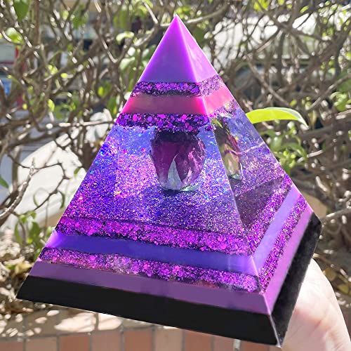 RESINWORLD 14" Round x 2" Deep XL Large Tray Mold + 2Pcs Inner Pyramid Silicone Molds with 1Pcs Plastic Frame