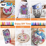 Betem 24 Colors Dual Tip Acrylic Paint Pens Markers, Premium Acrylic Paint Pens for Wood, Canvas, Stone, Rock Painting, Glass, Ceramic Surfaces, DIY Betem